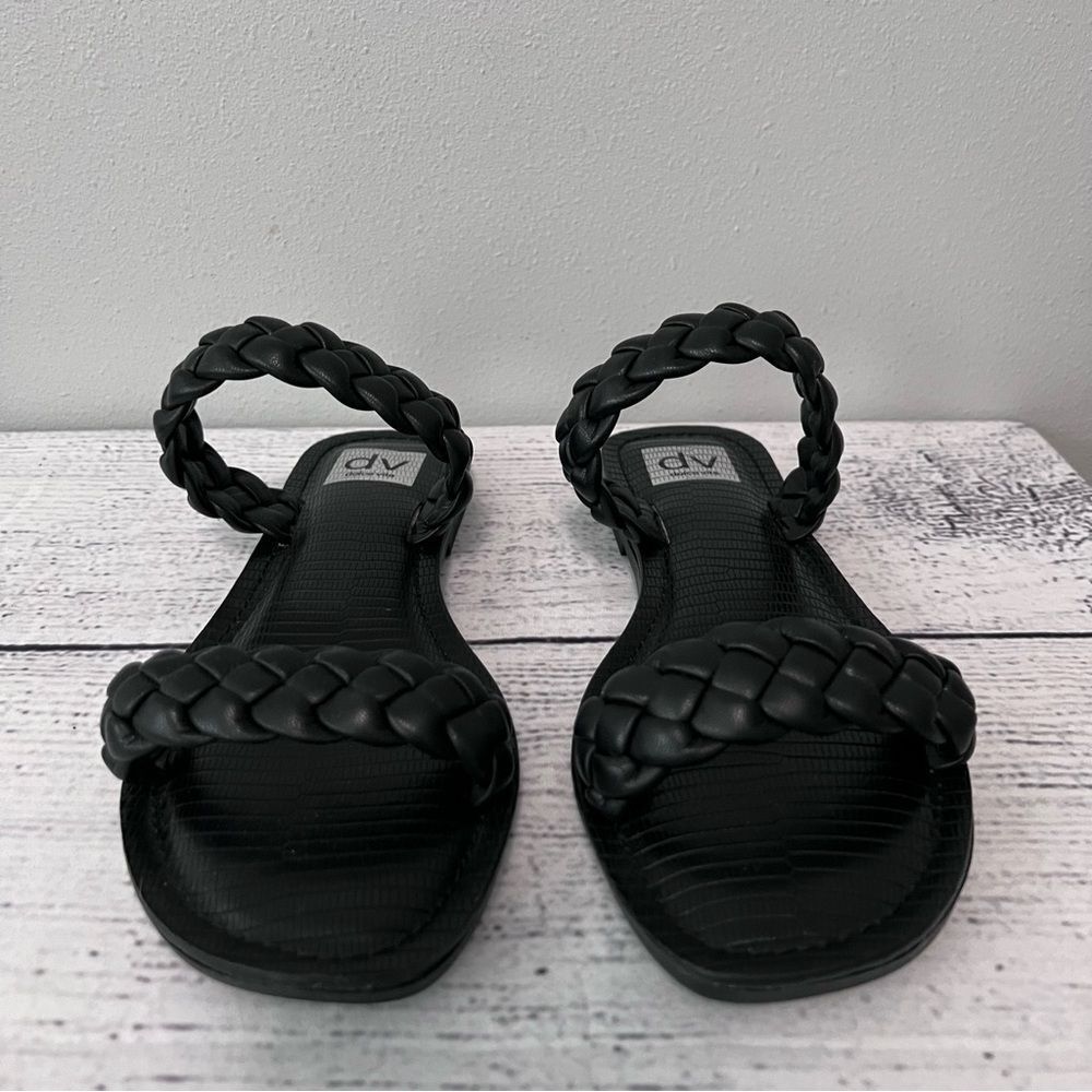 Dolce Vita Black Braided Slip On Sandals Size 8.5